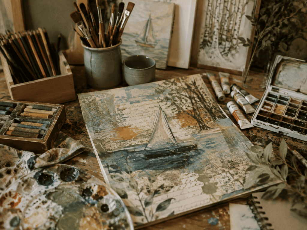 How my mixed-media artwork comes together. See how watercolor, gouache, (Opaque Coverage)
